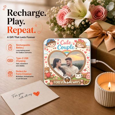 Personalized Musical Fridge Magnet Gift for Couples Custom Photo & Music Player Music Box Fridge Magnet